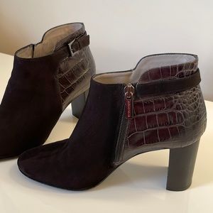 AQUATALIA Black Booties suede and leather 7 beautiful